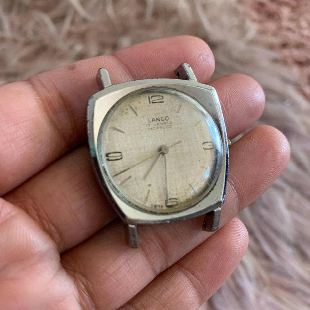 VINTAGE MENS LANCO 17 JEWELS WATCH FACE ON…